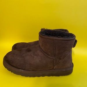 Brown low top Ugg boots.